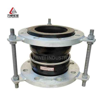 Elastyczny łącznik gumowy z podwójną kulą z materiału EPDM, zaprojektowany z kołnierzami, zapewniający uszczelnienie i elastyczność w systemach transportu płynów