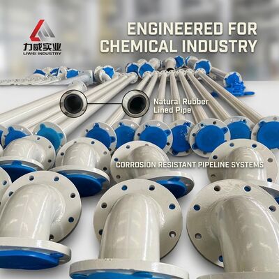 Wysoka odporność na ścieranie Przeciwdziałająca korozji rurka gumowa zawierająca materiał wyściółkowy Gumo naturalne Neopren EPDM Nitryl dla przemysłu chemicznego